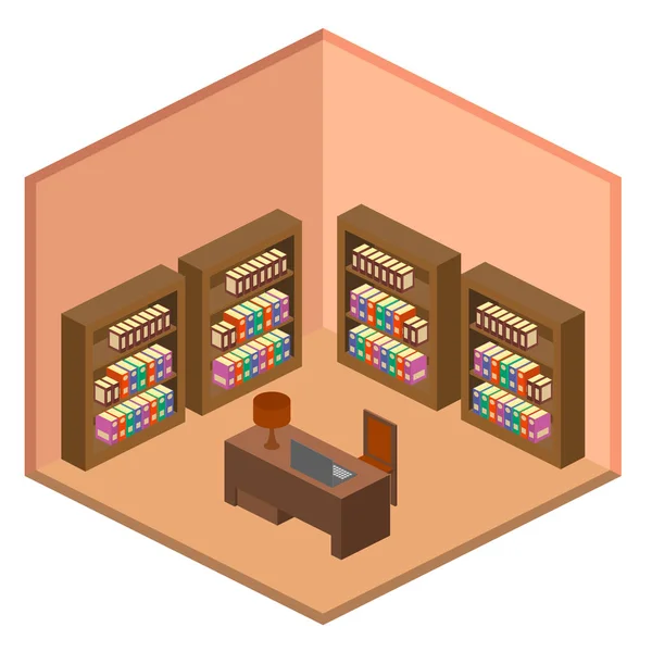 図書室と事務所 — ストックベクタ