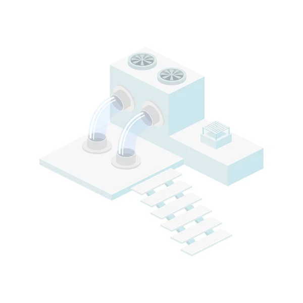 Iconos isométricos de fábrica o de laboratorio — Vector de stock