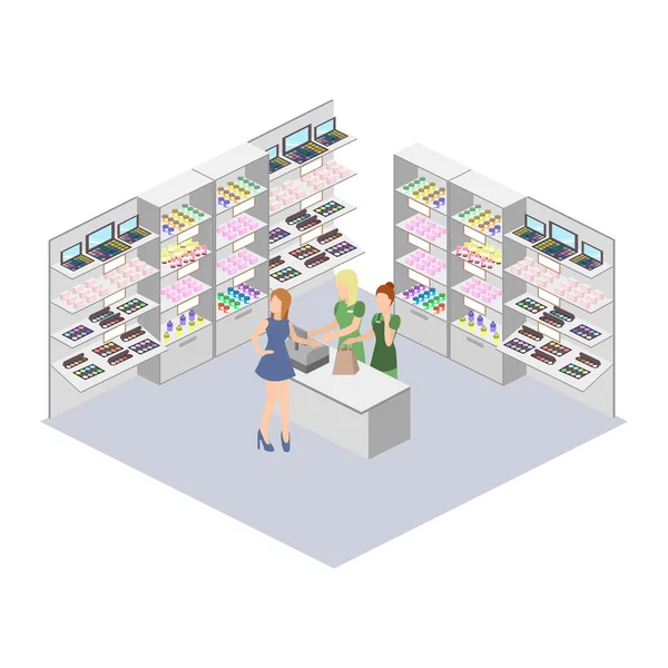 Interior de la tienda de cosméticos — Archivo Imágenes Vectoriales