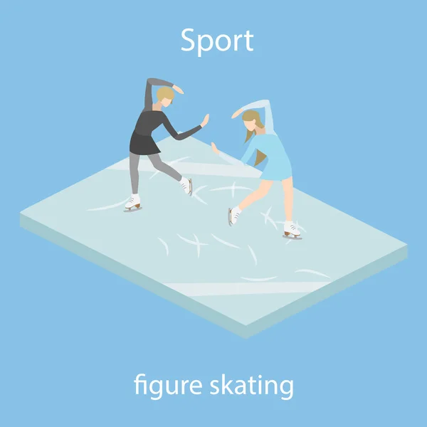 Figure skaters in ice — Stock Vector