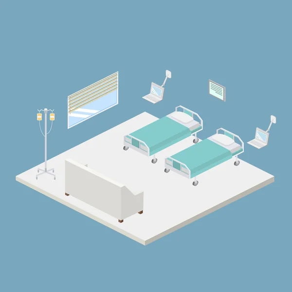Isometric hospital design interior — Stock Vector