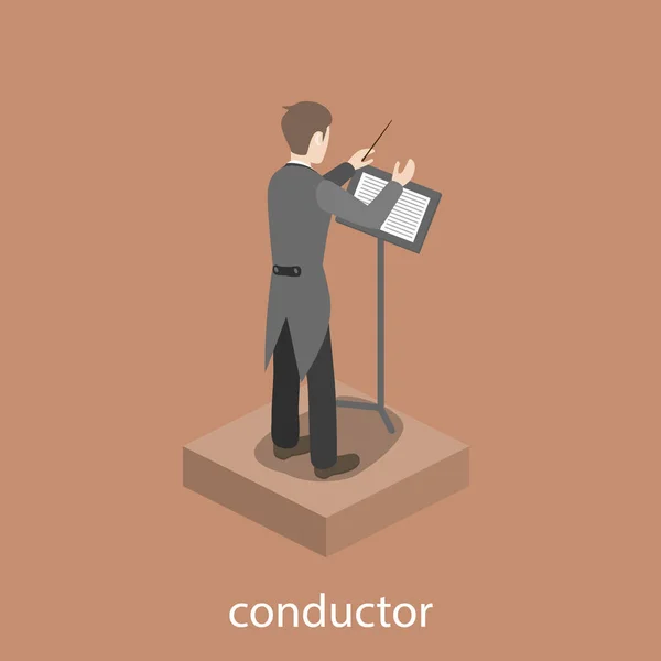 Dirigent solo manliga ackompanjemang — Stock vektor
