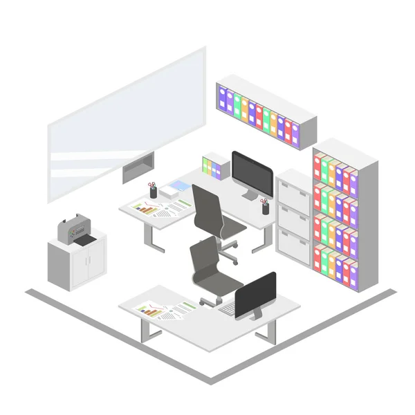 Isometric creative office interior — Stock Vector