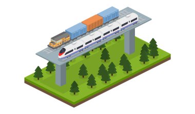 Express ve demiryolu yük treni