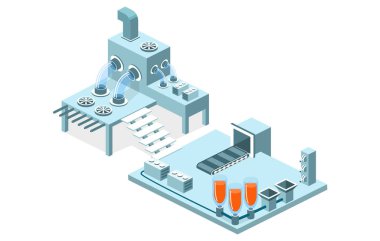 Çizgi film fabrika makine simgesi