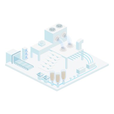 Çizgi film fabrika makine simgesi