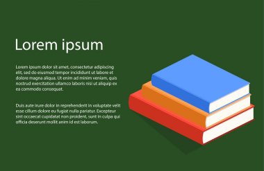 Kitap yığın poster şablonu