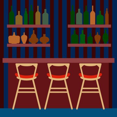 Çizgi film bar iç