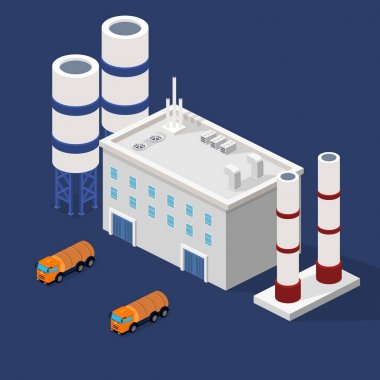 Oil plant with high-rises.  clipart