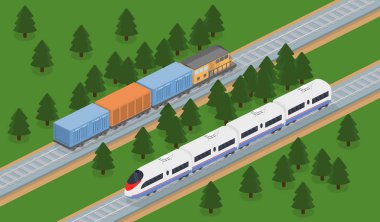 Express ve demiryolu yük treni