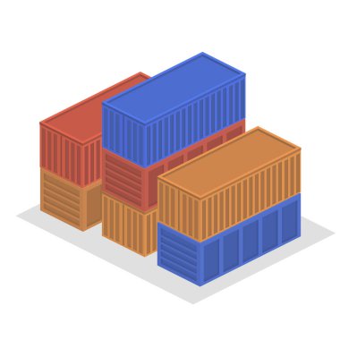 İzometrik kargo konteyner'dır