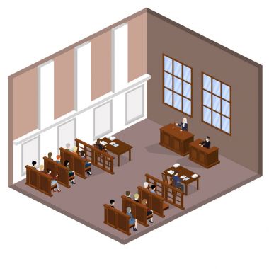 Mahkeme odası iç insanlarla