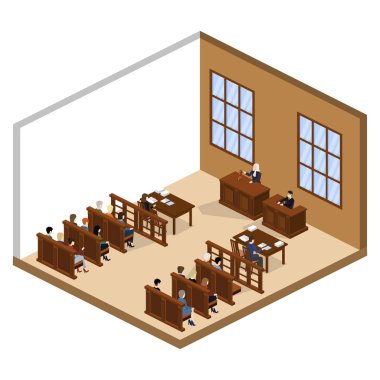 Mahkeme odası iç insanlarla