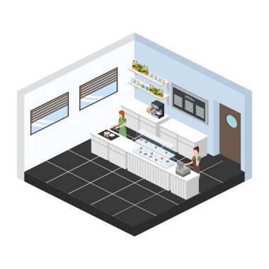 Cafe iç işçi simgesiyle