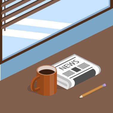 Gazete ile kahve fincanı