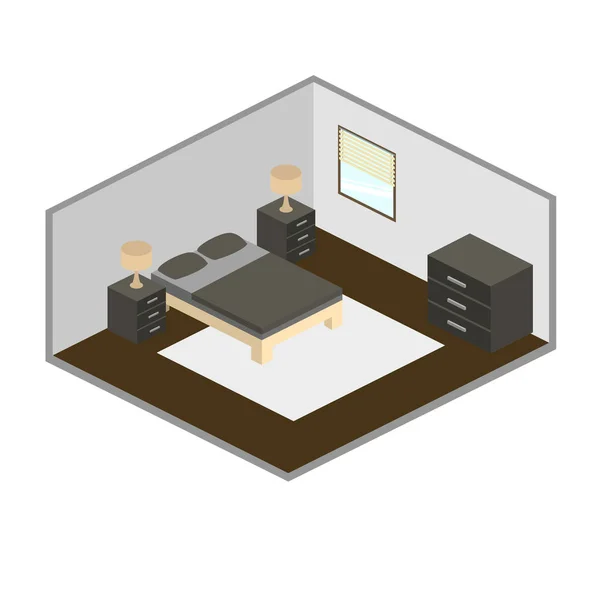 Dormitorio icono interior — Vector de stock