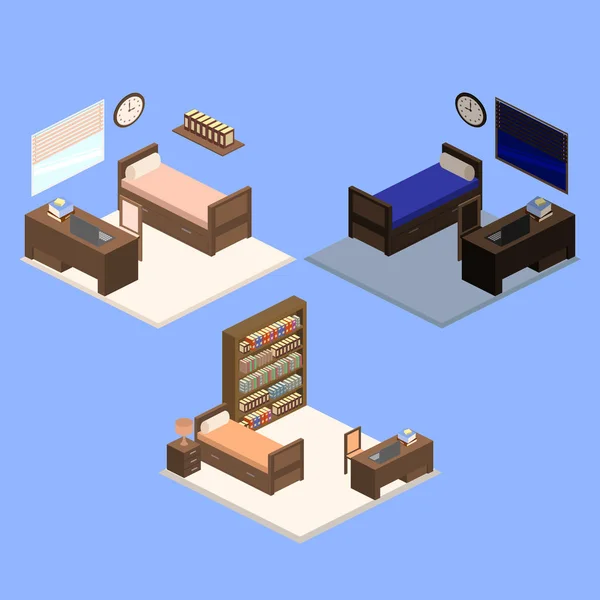 Icônes intérieures de chambre — Image vectorielle