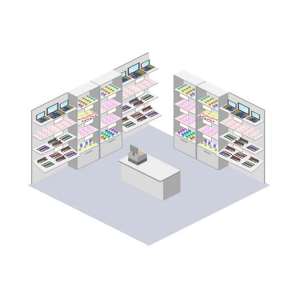 Tienda de cosméticos interior — Vector de stock