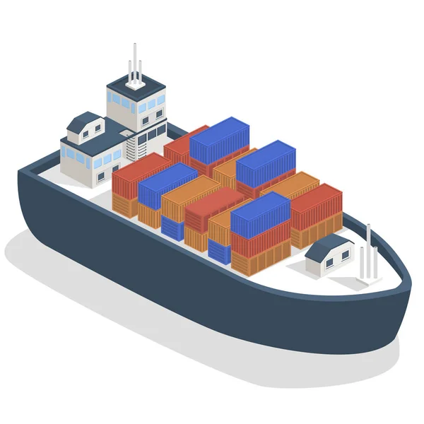 Buque de carga isométrico — Archivo Imágenes Vectoriales