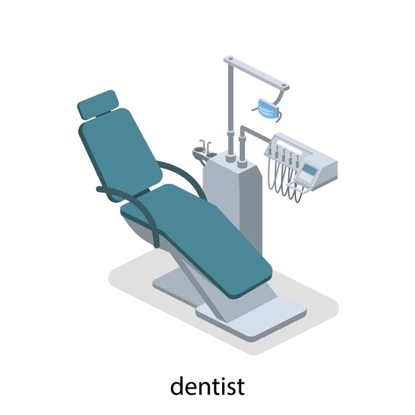 Izometrikus fogorvos szék. — Stock Vector