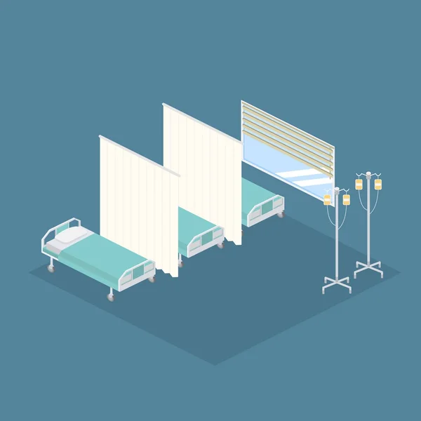 Άδειο νοσοκομείο ward εσωτερικό — Διανυσματικό Αρχείο