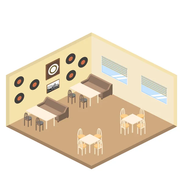 Lege café interieur pictogram — Stockvector