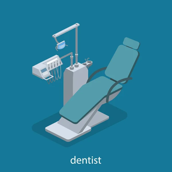 Isometrisk tandläkare stol. — Stock vektor