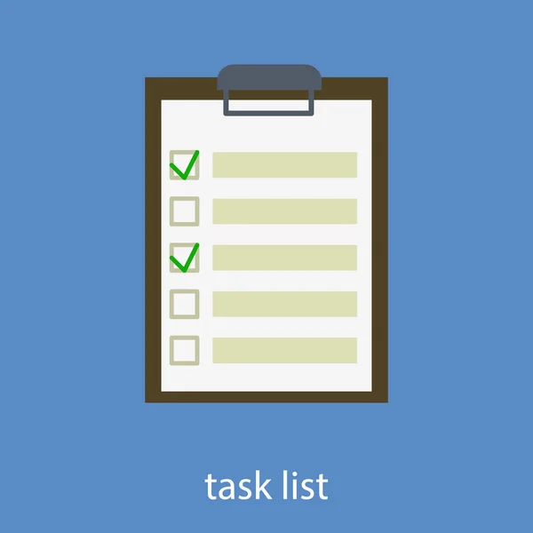 Lista de tarefas em azul — Vetor de Stock