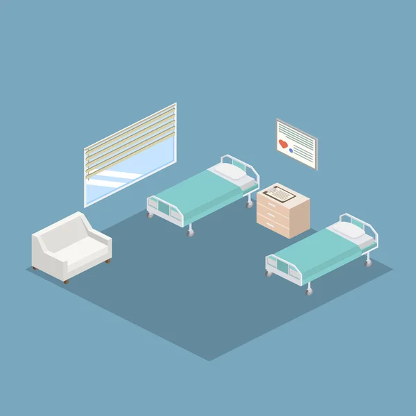 Interiér oddělení prázdné nemocnice — Stockový vektor