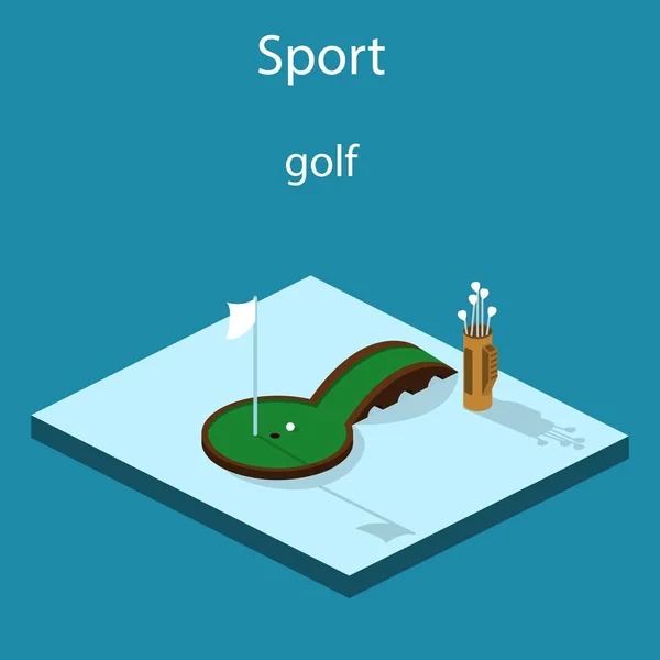 Golfbaan poster sjabloon — Stockvector
