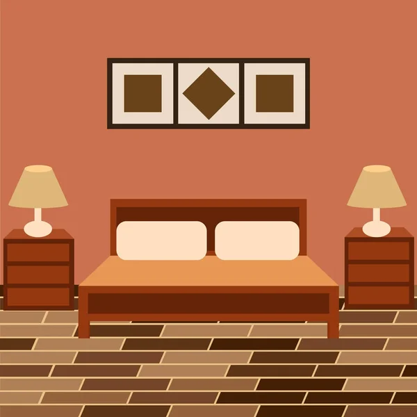 Empty bedroom interior — Stock Vector