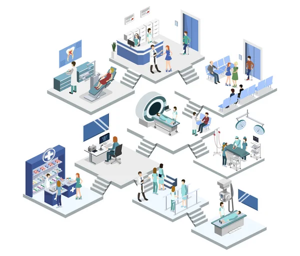 Interiores do hospital dos desenhos animados —  Vetores de Stock