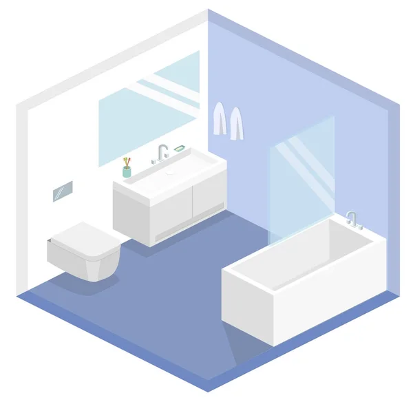 Interior del baño en blanco — Vector de stock