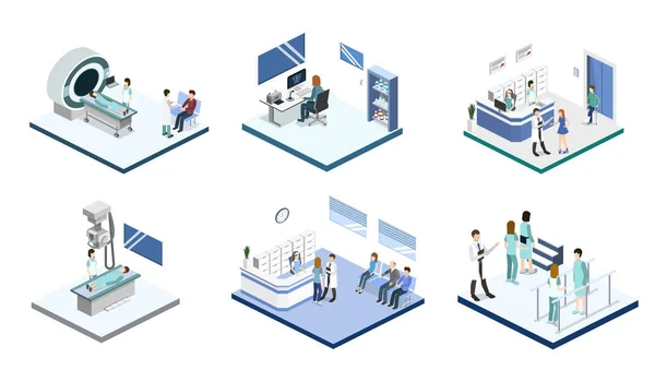 Izometrické příjem v nemocnici — Stockový vektor
