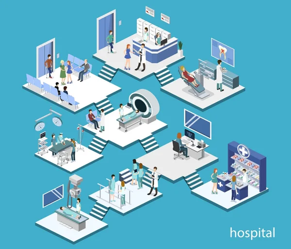 Interiores do hospital dos desenhos animados — Vetor de Stock