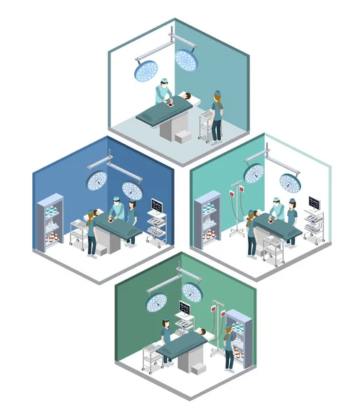 Ícones interiores do hospital — Vetor de Stock