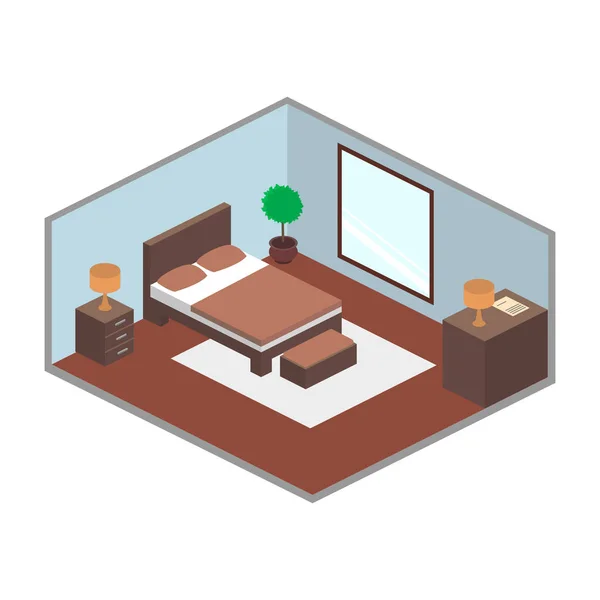 Dormitorio icono interior — Vector de stock