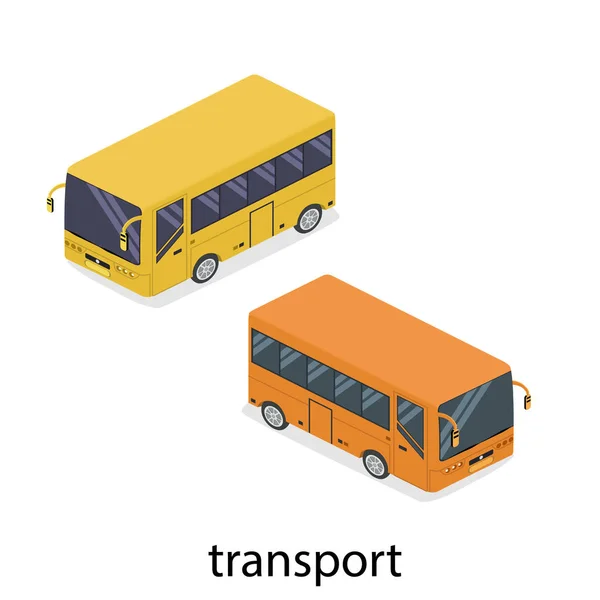 Žluté a oranžové autobusy ikony — Stockový vektor