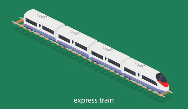 Tren expreso en ferrocarril — Vector de stock
