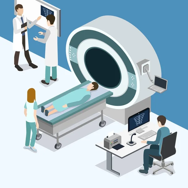 Paciente em scanner de ressonância magnética — Vetor de Stock