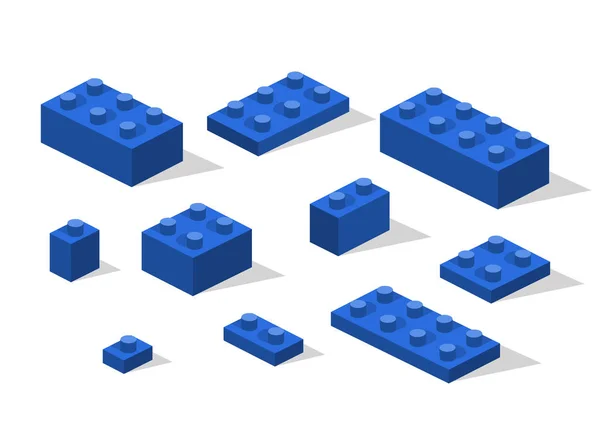 Blocos de construção construtor azul —  Vetores de Stock