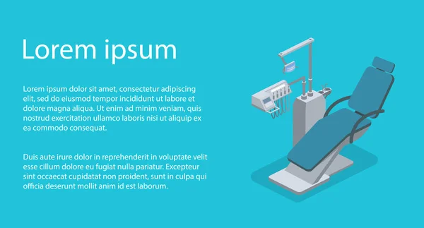Isometrisk tandläkare stol. — Stock vektor