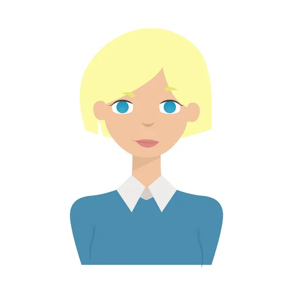 Dessin animé personnage de femme aux cheveux blonds — Image vectorielle