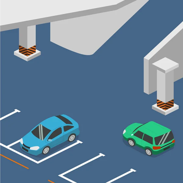 Estacionamento subterrâneo com carros —  Vetores de Stock