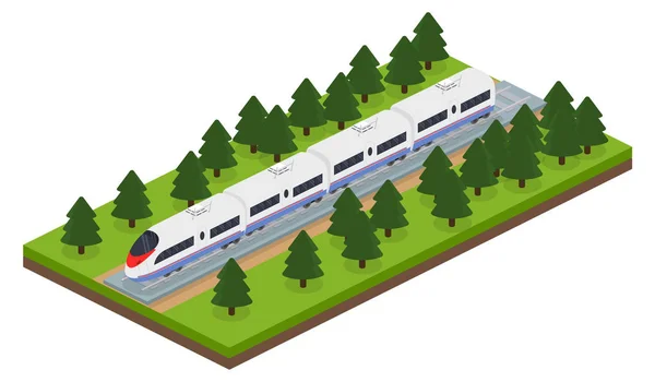 Train express sur chemin de fer — Image vectorielle