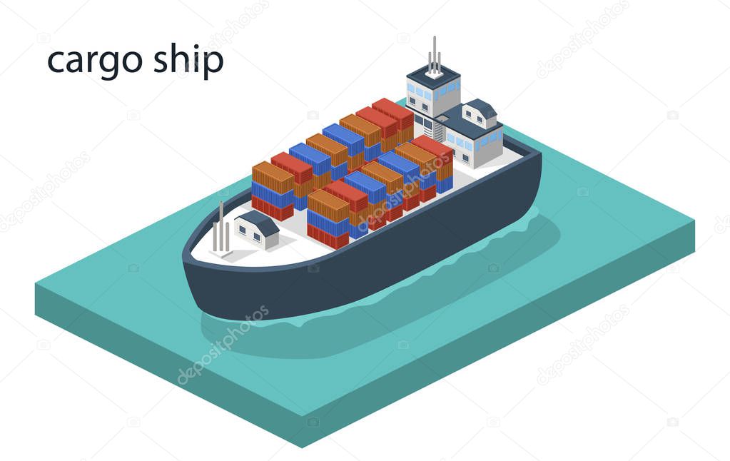 Isometric cargo ship 