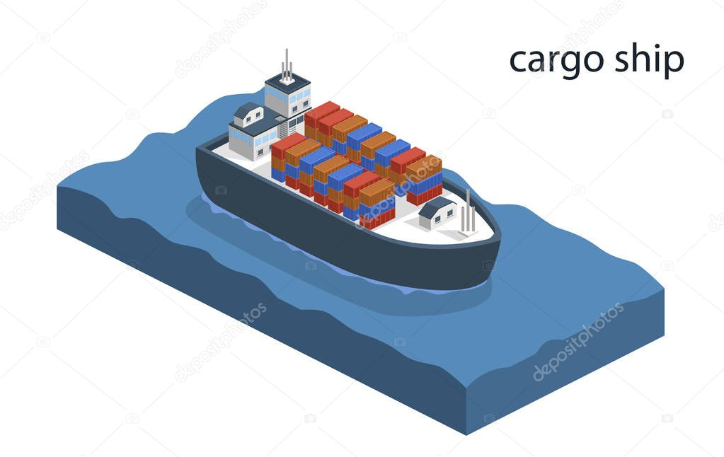 Isometric cargo ship 