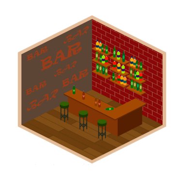 Tuğla duvar iç Bar 