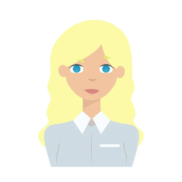 Kreslená postavička žena s blond vlasy — Stockový vektor
