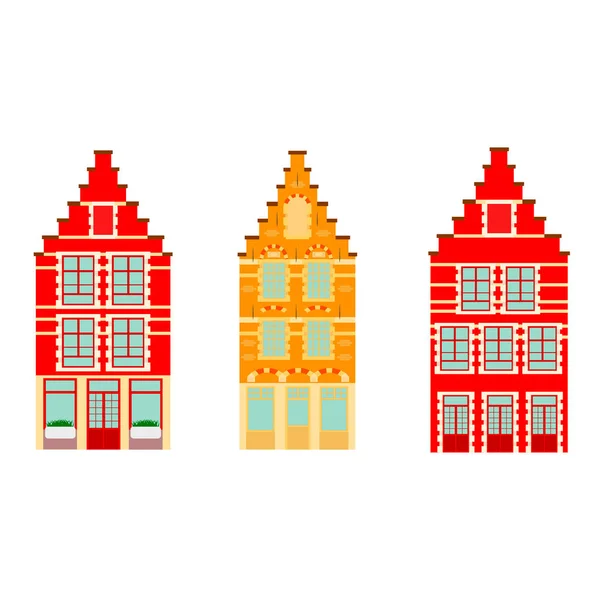 Иконы аутентичных зданий — стоковый вектор